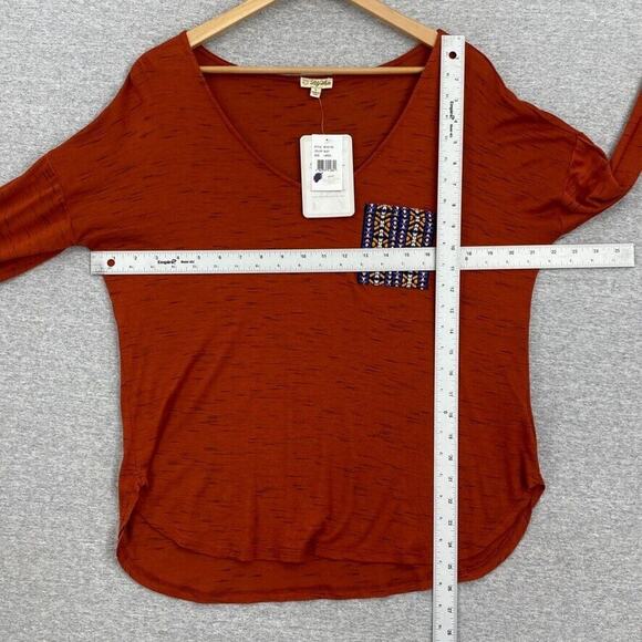 Lily White Top Womens Large Rust Aztec Pocket Long Sleeve Southwest USA NEW - Picture 8 of 13
